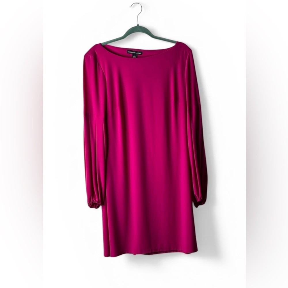 Gibson Vibrant Hot Pink Long Sleeve Shift Dress SZ-12